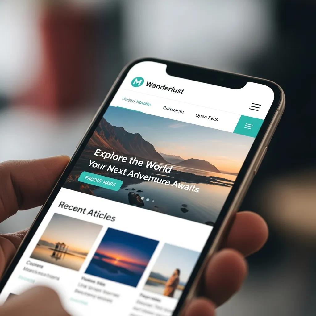 Close-up of a smartphone showcasing seamless navigation in responsive web design